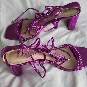 Purple Strappy Women's Heels